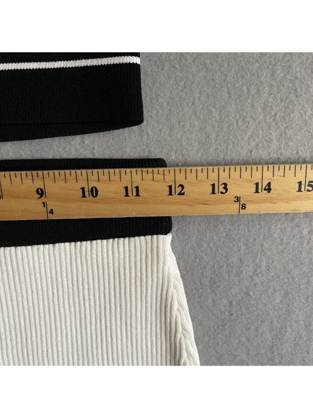 SMFK White Black Ribbed Knit 2 Piece Crop Top Mini Skirt Set Cross Embroidery S - Picture 7 of 10